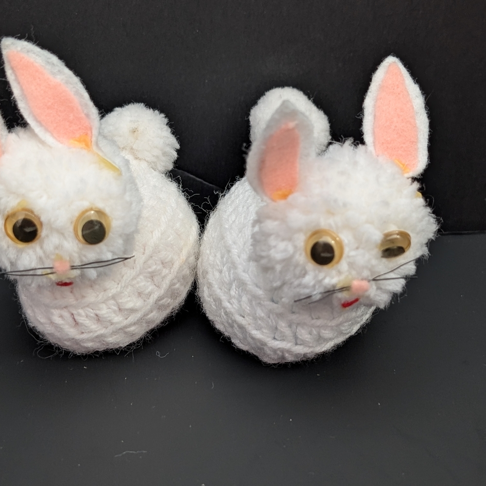 Vintage handmade crocheted rabbit bunny egg covers 2-2026D5